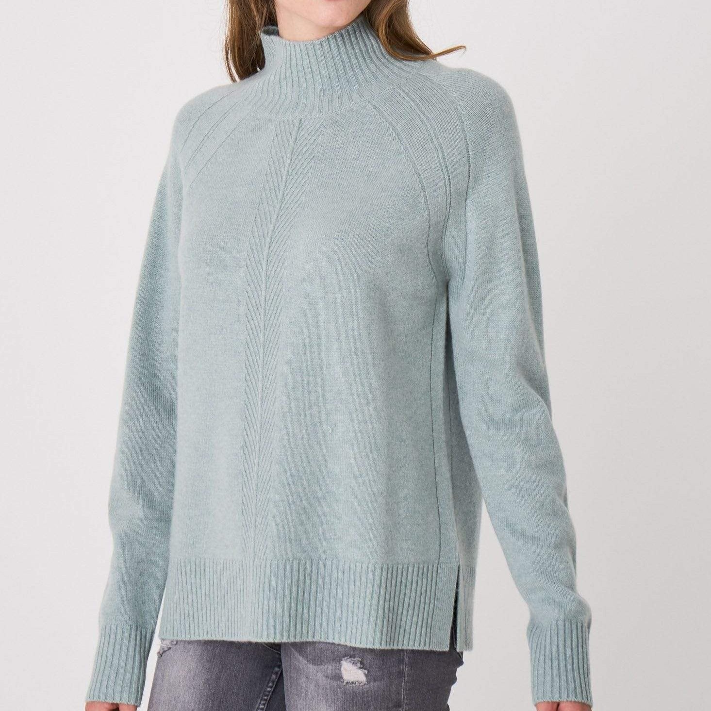 Cashmere Mock Neck Sweater - Jade – Timeless