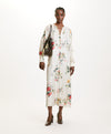 Momani Yui Cream Floral Printed Silk Maxi Dress 