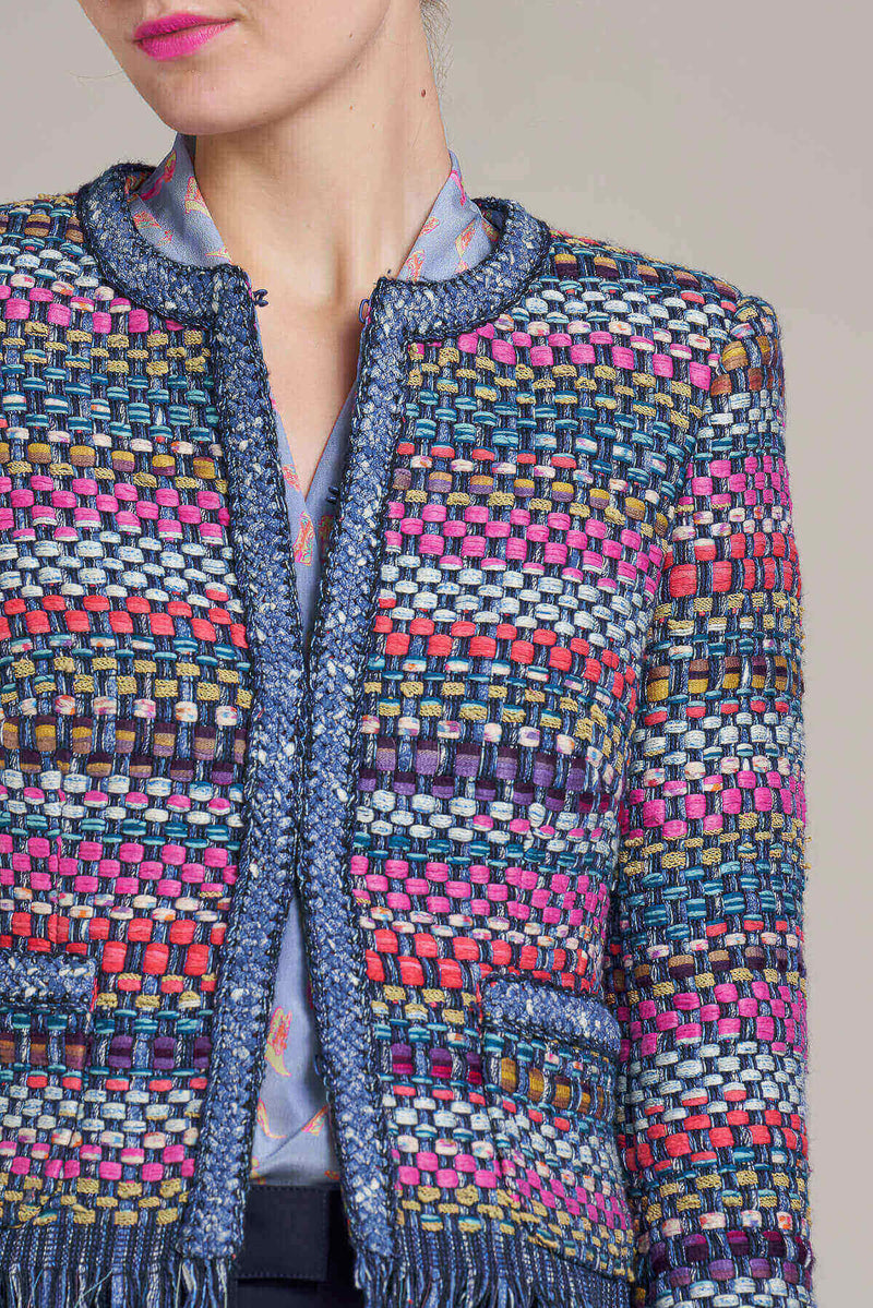 Maison Common Signature Multicolor Tweed Jacket Timeless Martha's Vineyard 