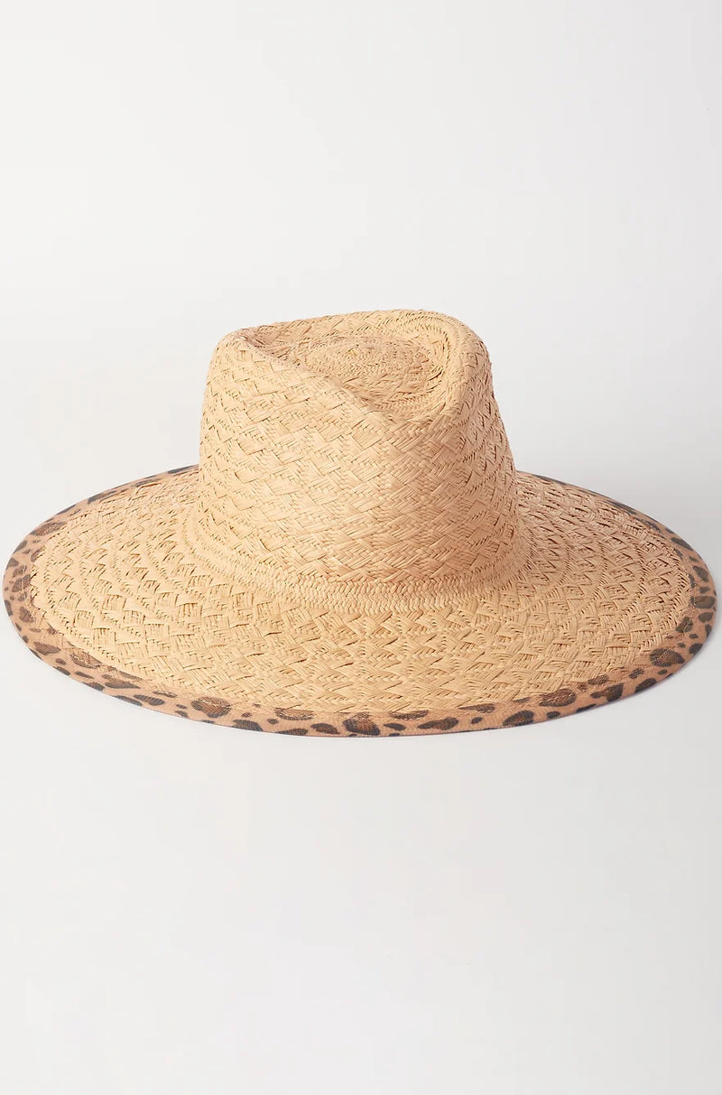 Bilbao Straw Hat - Leopard Trim