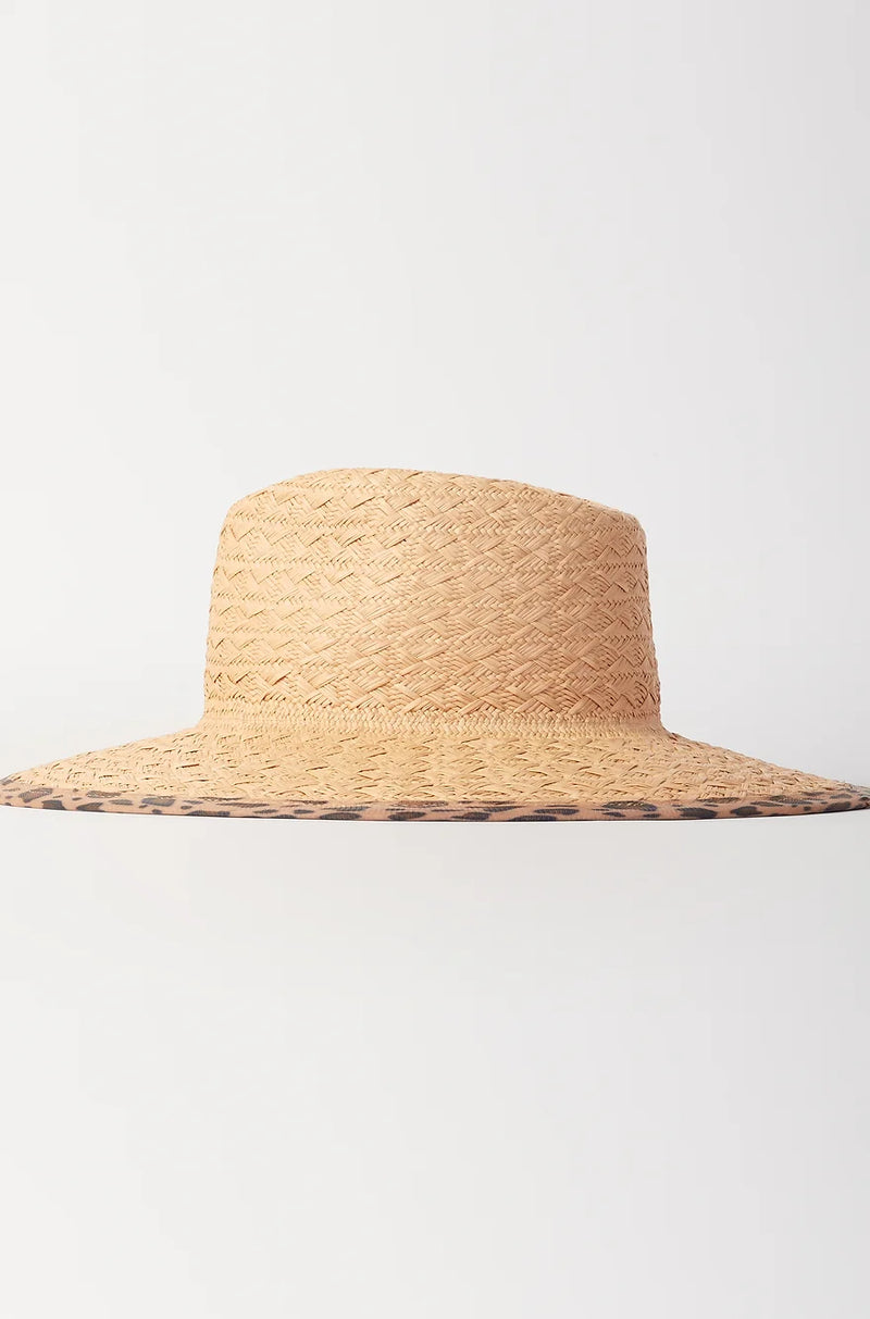 Bilbao Straw Hat - Leopard Trim