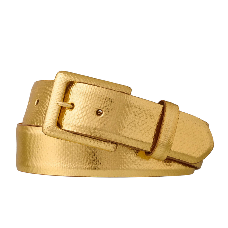 W.Kleinberg Gold Karung Belt with Covered Buckle 