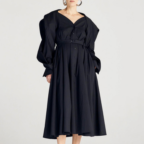 Palmer / / Harding Sojourner Cotton Twill Midi Dress Timeless Martha's Vineyard 