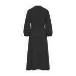 Maison Common Black Long Sleeve Belted Midi Dress Timeless Martha's Vineyard 