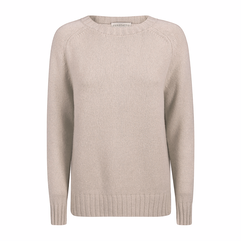 Purotatto Cashmere Crewneck Sweater Sabbia Beige Timeless Martha's Vineyard 