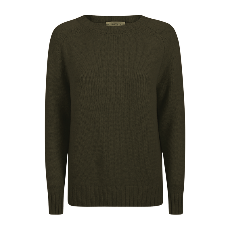 Purotatto Cashmere Crewneck Sweater - Olive Timeless Martha's Vineyard 