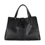 Biagini Black Crocodile + Python Tote Bag 