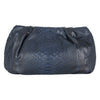 Python Leather Crossbody Clutch - Navy