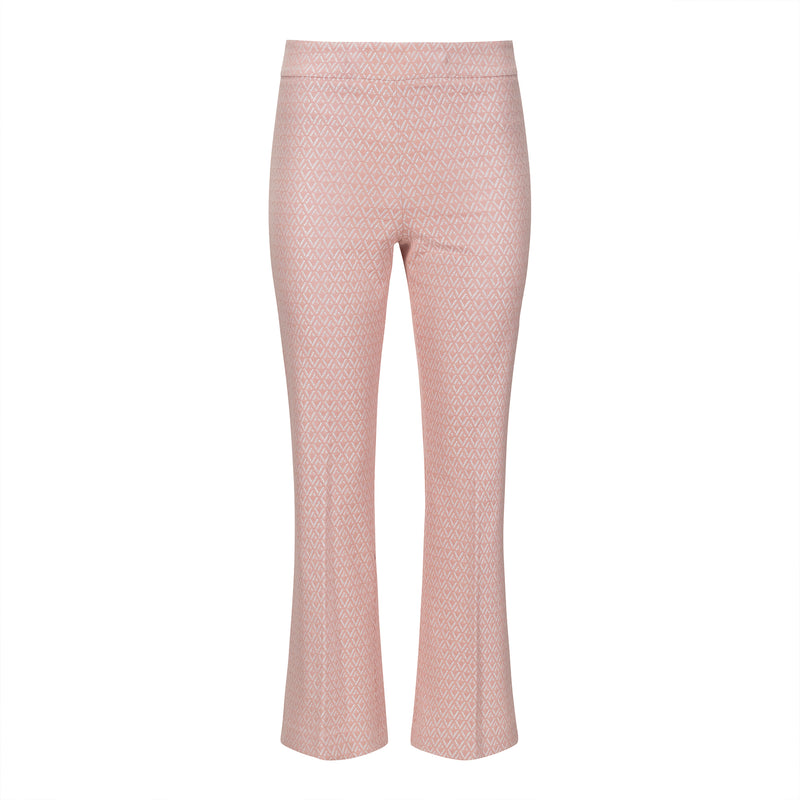 True Royal Susan Pink Lurex Jacquard Cropped Pant Timeless Martha's Vineyard 