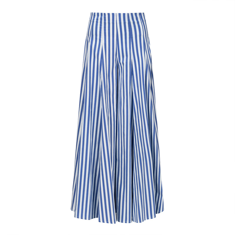 Lavi Full Length Wide Leg Blue + White Stripe Pant Timeless Martha's Vineyard 