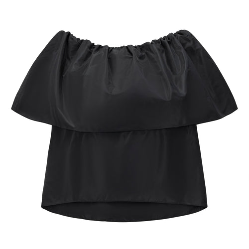 Natan Adore Black Off-Shoulder Taffeta Top Timeless Martha's Vineyard 