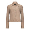 Arma Leather Emy Taupe Grey Suede Jacket 