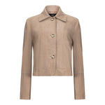 Arma Leather Emy Taupe Grey Suede Jacket 