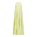 MILVA MI Striped Green + White Maxi Summer Dress Timeless Martha's Vineyard 