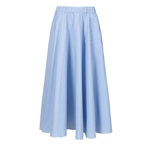 Cristiano Marcheli Blue White Stripe Maxi Circle Skirt Timeless Martha's Vineyard 