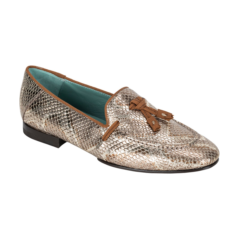 Paola D'Arcano Bali Metallic Python Snake Loafer Timeless Martha's Vineyard 