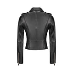 Arma Delhi Leather Biker Jacket Black Timeless Martha's Vineyard