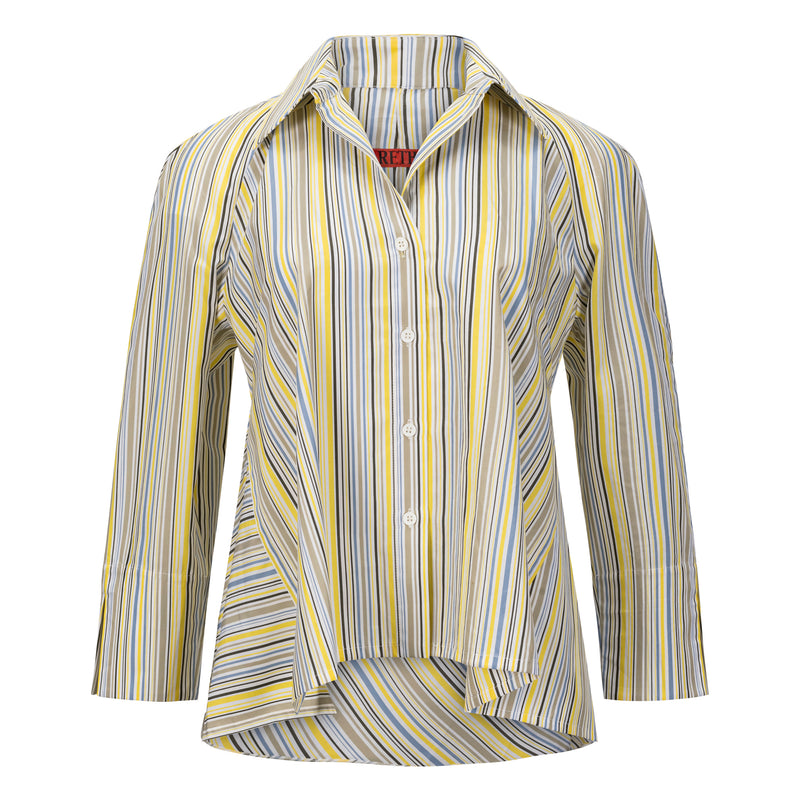 Margareth & Moi Striped Button Down Blouse Timeless Martha's Vineyard 