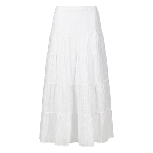 Margareth & Moi White Tiered Fitted Waist Skirt Timeless Martha's Vineyard 