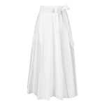 Rosso35 White Wrap Pleated Midi Skirt Timeless Martha's Vineyard 