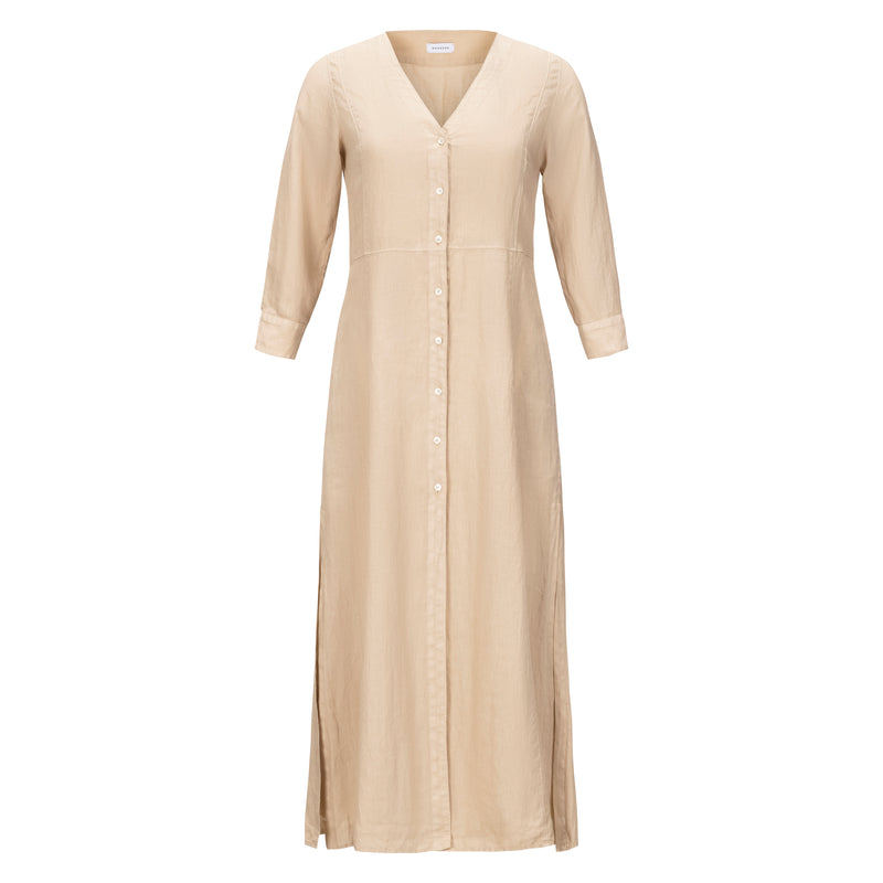 Rosso35 Linen Dress - Beige Timeless Martha's Vineyard