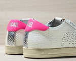 P448 John Peakary White + Pink Tumbled Leather Sneaker Timeless Martha's Vineyard 