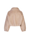 Valentini 1972 Frost Nude Beige Faux Fur Bomber Jacket Timeless Martha's Vineyard 