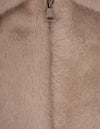 Valentini 1972 Frost Nude Beige Faux Fur Bomber Jacket Timeless Martha's Vineyard 