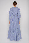 Lavi Full Length Wide Leg Blue + White Stripe Pant Timeless Martha's Vineyard 