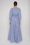 Lavi Full Length Wide Leg Blue + White Stripe Pant Timeless Martha's Vineyard 