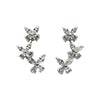 Silver Triple Butterfly Dangle Earrings