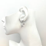 Silver Triple Butterfly Dangle Earrings