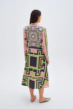 Kutnia Zeugma Geometric Pattern Silk Midi Dress