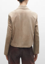 Arma Leather Emy Taupe Grey Suede Jacket 