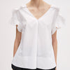 Meimeij V Neck Top - White Timeless Martha's Vineyard