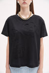 Meimeij Flower Tee - Black Timeless Martha's Vineyard