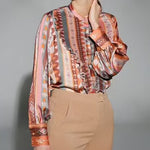 MILVA MI Printed Silk Blouse Timeless Martha's Vineyard