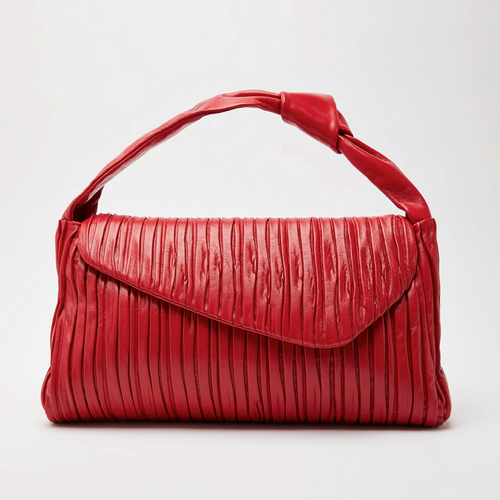Biagini Softissima Ruched Red Leather Bag Timeless Martha's Vineyard 