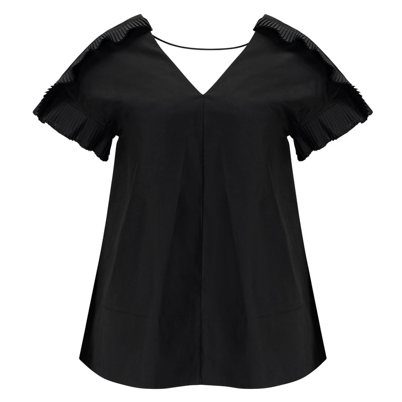 Meimeij V Neck Top - Black Timeless Martha's Vineyard