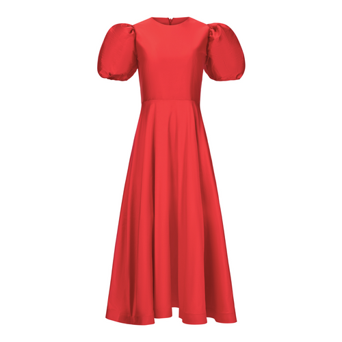 And Tate Irish Designer Red Taffeta Fit and Flare Dress Timeless Martha's Vineyard 