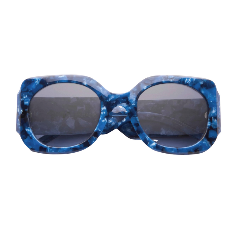 Round Acetate Sunglasses - Denim Blue