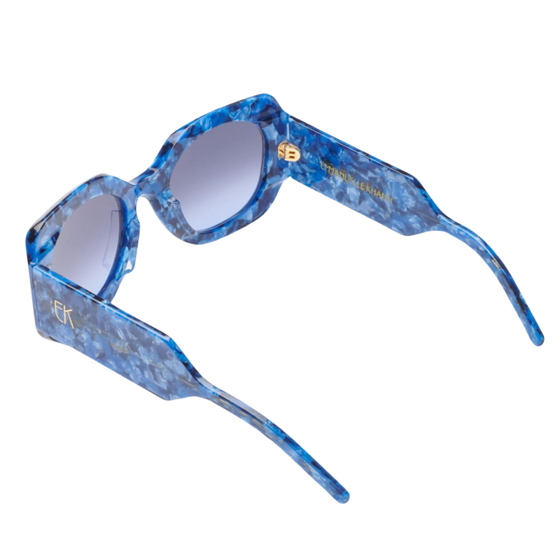 Round Acetate Sunglasses - Denim Blue