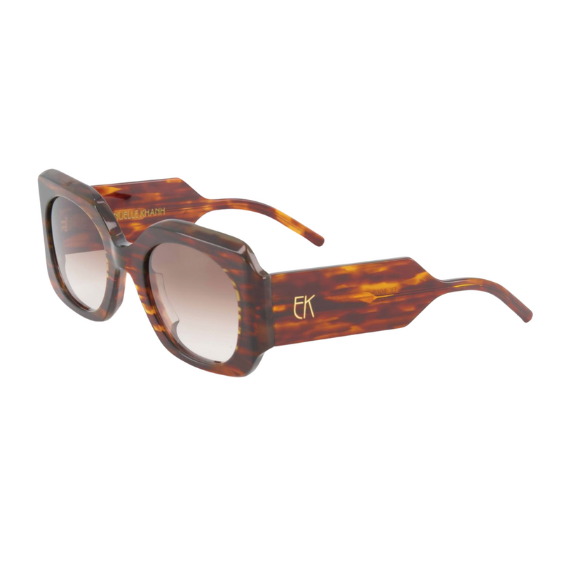 Emmanuelle Khanh Bronze Tortoise Round Acetate Sunglasses Timeless Martha's Vineyard 