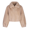 Valentini 1972 Frost Nude Beige Faux Fur Bomber Jacket Timeless Martha's Vineyard 