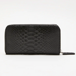 Biagini Italian Black Genuine Python Zip Wallet  Timeless Martha's Vineyard 