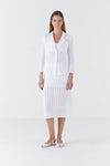 Amina Rubinacci White Ocarina Open Knit Cotton Cardigan Timeless Martha's Vineyard 