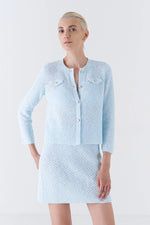 Olanda Knit Cotton Cardigan - Light Blue