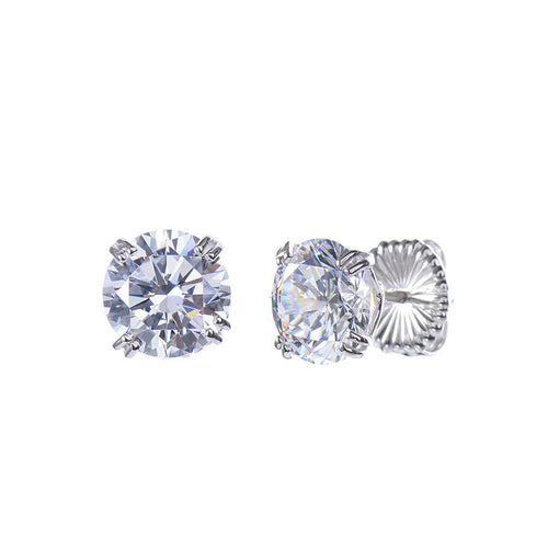 Timeless Martha's Vineyard 2 Ct Faux Diamond Stud - Silver