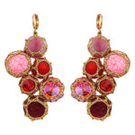 Boks & Baum Pink + Red Bulle Drop Gemstone Earrings Timeless Martha's Vineyard 