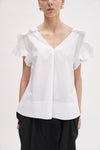 Meimeij V Neck Top - White Timeless Martha's Vineyard